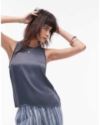 TOPSHOP - Co-Ord Satin Raw-Edge Racer Cami Top - Lyst