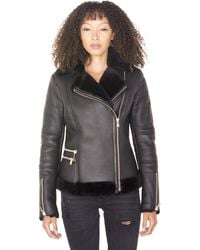 Infinity Leather - Shearling Sheepskin Aviator Jacket-Kiev - Lyst