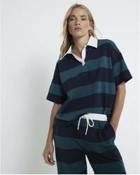 River Island - Polo Shirt Stripe Collared Short Sleeve Cotton - Lyst
