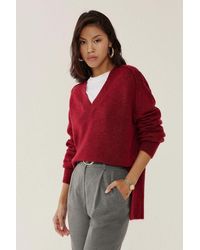Hiccup - Relaxed Fit V-Neck Knitted Sweater - Lyst