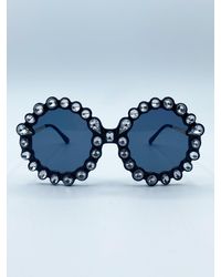 SVNX - Round Floral Gem Novelty Sunglasses - Lyst