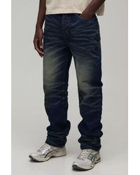 BoohooMAN - Straight Rigid Acid Wash Denim Jeans - Lyst