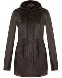 Infinity Leather - Mid Length Hooded Parka Jacket-Oakengates - Lyst