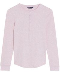 Marks & Spencer - Cotton Ribbed Henley Top - Lyst