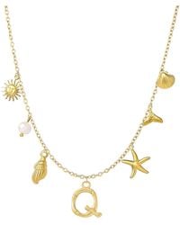 The Jewellery Stockroom - Plated Sea And Initial Life Statement Charm Necklace - Lyst