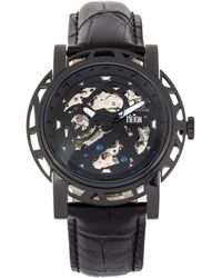 Reign - Stavros Automatic Skeleton Leather-Band Watch - Lyst
