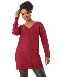 Roman - Petite Sparkle V-Neck Knit Jumper - Lyst