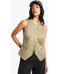 Boohoo - Woven Tailored Button Waistcoat - Lyst