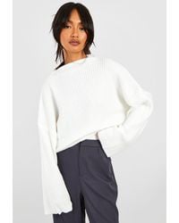 Boohoo - Soft Rib Knit High Neck Sweater - Lyst