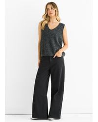 Gini London - Sequin Sparkle V Neck Vest Knit Jumper - Lyst