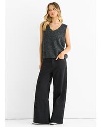 Gini London - Sequin Sparkle V Neck Vest Knit Jumper - Lyst