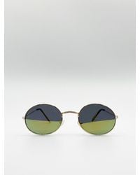 SVNX - Metal Frame Round Sunglasses With Mirror Lenses - Lyst