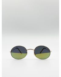 SVNX - Metal Frame Round Sunglasses With Mirror Lenses - Lyst