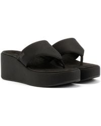 Fitflop - Platfforms Wedge Zwarte Sandalen - Lyst