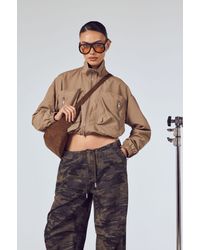 Boohoo - Funnel Neck Cropped Utility Jacket - Lyst