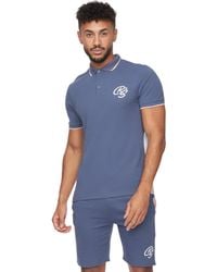 Crosshatch - Balamere Polo And Shorts Set (Denim) Cotton - Lyst