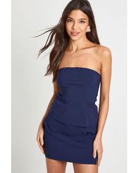 Boohoo - Bengaline Bandeau Longline Top And Skirt Co-Ord - Lyst