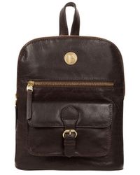 Pure Luxuries - 'Zinnia' Dark Leather Backpack - Lyst