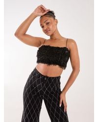 Pink Vanilla - Feather Sequin Cami Top - Lyst