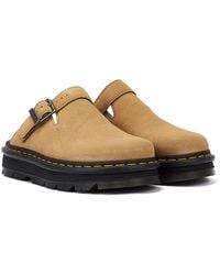 Dr. Martens - Zebzag Mule Eh Suede Savannah Tan Clogs - Lyst