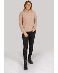 Brave Soul - Cowl Roll Neck Ribbed Jumper - Lyst