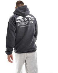 Only & Sons - Oversized Fleece Hoodie With Base Camp Back Print - Lyst