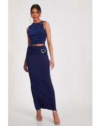 Quiz - Buckle Detail Maxi Skirt - Lyst