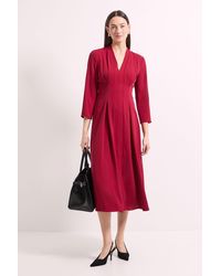 PRINCIPLES - Panel And Pleat Detail Crepe Midi Dress - Lyst