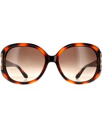 Ferragamo - Oval Tortoise Gradient Sunglasses - Lyst