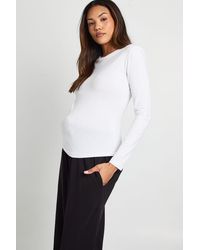 Boohoo - Maternity Basic Long Sleeve Fitted Longline Top - Lyst