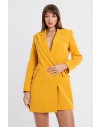 Hiccup - V Neck Pocket Long Sleeve Mini Blazer Dress - Lyst