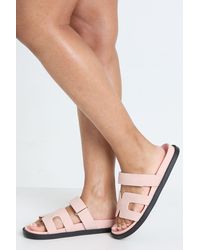 Boohoo - Cut Out Flat Sliders - Lyst