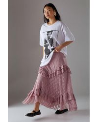 Warehouse - Petite Lace Ruffle Tier Maxi Skirt - Lyst