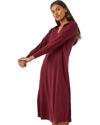 Roman - Scallop Detail Knitted Midi Dress - Lyst
