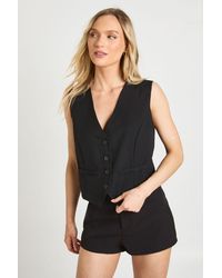 Boohoo - Petite Tailored Mini Shorts - Lyst
