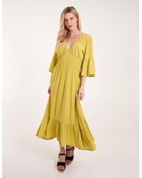 Blue Vanilla - Shirred Empire Bust Dress - Lyst