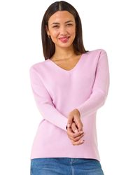 Roman - Soft Knit V-Neck Jumper - Lyst