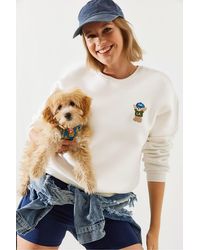 Bianco Lucci - Embroidered Cotton Crew Neck Sweatshirt - Lyst