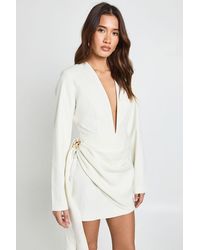 Boohoo - Trim Wrap Detail Tailored Mini Dress - Lyst