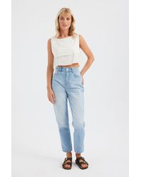 Hiccup - Round Neck Muslin Crop Top With A Tie Side - Lyst