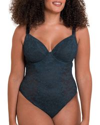 Curvy Kate - All Night Lace Plunge Bodysuit - Lyst