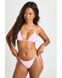 Boohoo - Essentials Tie Side Bikini Bottom - Lyst