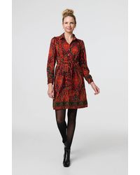 Izabel London - Mosaic Print Long Sleeve Short Shirt Dress - Lyst