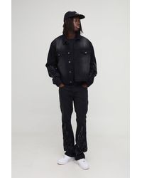 BoohooMAN - Flame Applique Regular Fit Jean Jacket - Lyst