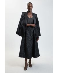 Karen Millen - Petite Jacquard Maxi Skirt - Lyst