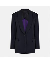 BOSS - Jetsetter Solid Patterned Shawl Collar Blazer - Lyst