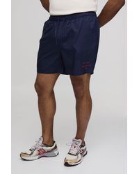 BoohooMAN - Plus Capri Placement Print Mid Length Swim Shorts - Lyst
