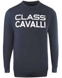 Roberto Cavalli - Large Bold Logo Design Sweatshirt Cotton - Lyst