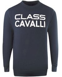 Roberto Cavalli - Large Bold Logo Design Sweatshirt Cotton - Lyst