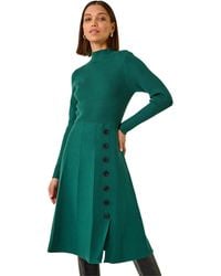 Roman - Button Detail Knitted Dress - Lyst